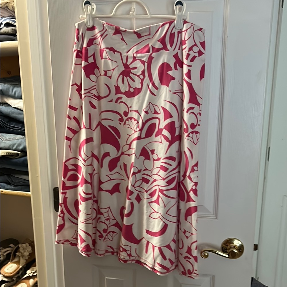 Talbots Pink and White A-Line Skirt